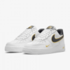 Nike Airforce 1 White Black Swoosh Gold Detail